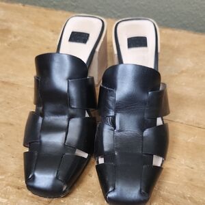 Louise Et Cie Black Leather Women's Mules